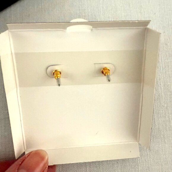 Jewels by Sunaina Narina Stud Earrings Gold CZ Teardrop Statement - Picture 2 of 12